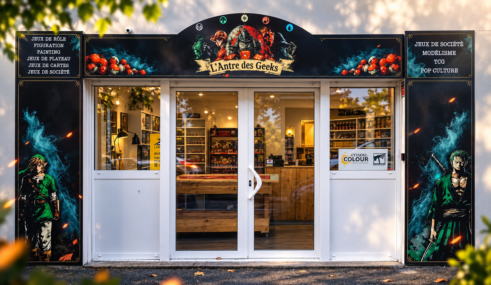 Devanture de la boutique L'Antre des Geeks à Hendaye
